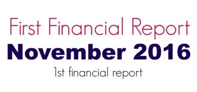 Monthly Financial Report, November 2016 Financial Report, Mom Finance Blog