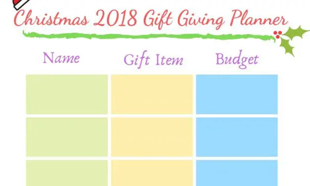 Christmas 2018 Gift Giving Planner Free Printable